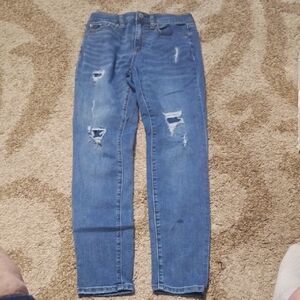 Distressed Blue Jeans